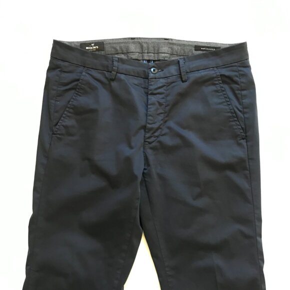 Mason's M Torino Travel Chino Pants Mens 48 32 Navy Blue Slim Fit Straight Leg - Picture 3 of 12